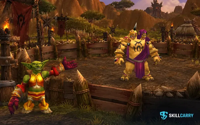 Gurgthock introducing the two-headed ogre Mogor at the TBC Ring of Blood