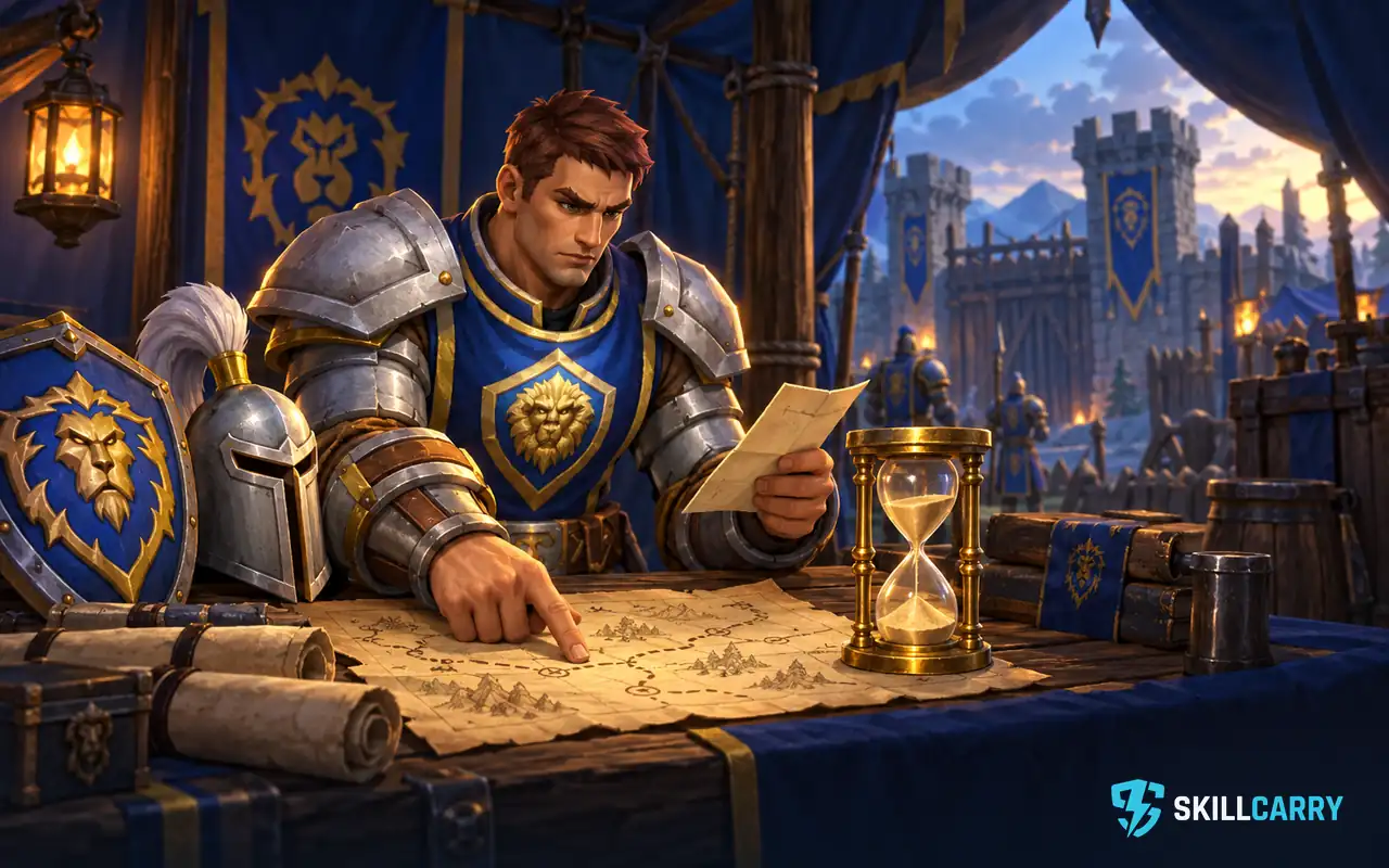 Warrior planning a PvP session.