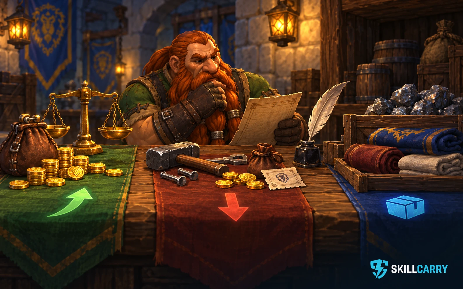 Illustrated received coins, expenses and unsold materials.